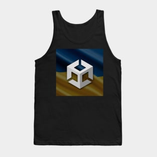 Unity Engine 3D logo | Stand with Ukraine! Tank Top